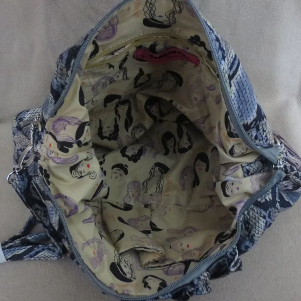 NEW Dollhouse Purse Blue Gray Black Snakeskin Print Crossbody Shoulder Hobo Bag